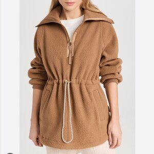 Bailey 44 Teddy Sherpa 1/2 Zip Pullover Camel Tan Toggle Waist Sz S